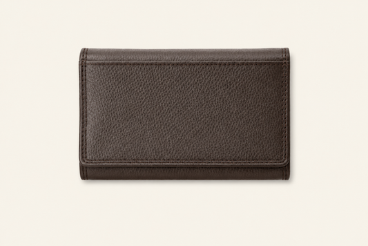 Luxury Pebbled Dark Brown Leather Wallet