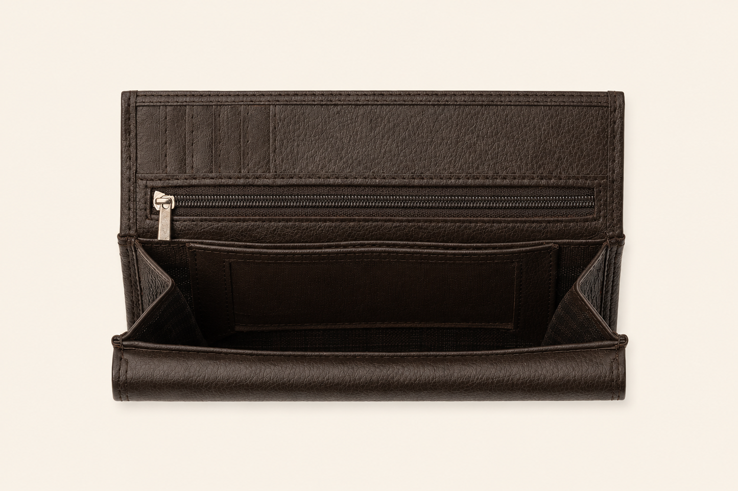 Luxury Pebbled Dark Brown Leather Wallet
