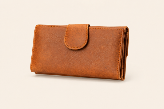Classic Bifold Organizer Wallet - Cognac Distressed Leather