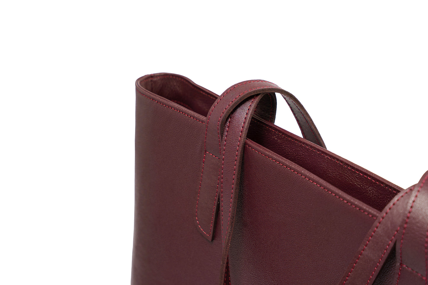 Royale Burgundy Leather Tote