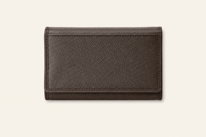 Luxury Pebbled Dark Brown Leather Wallet