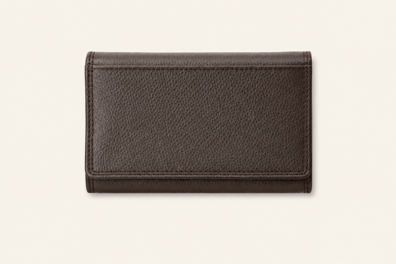 Luxury Pebbled Dark Brown Leather Wallet