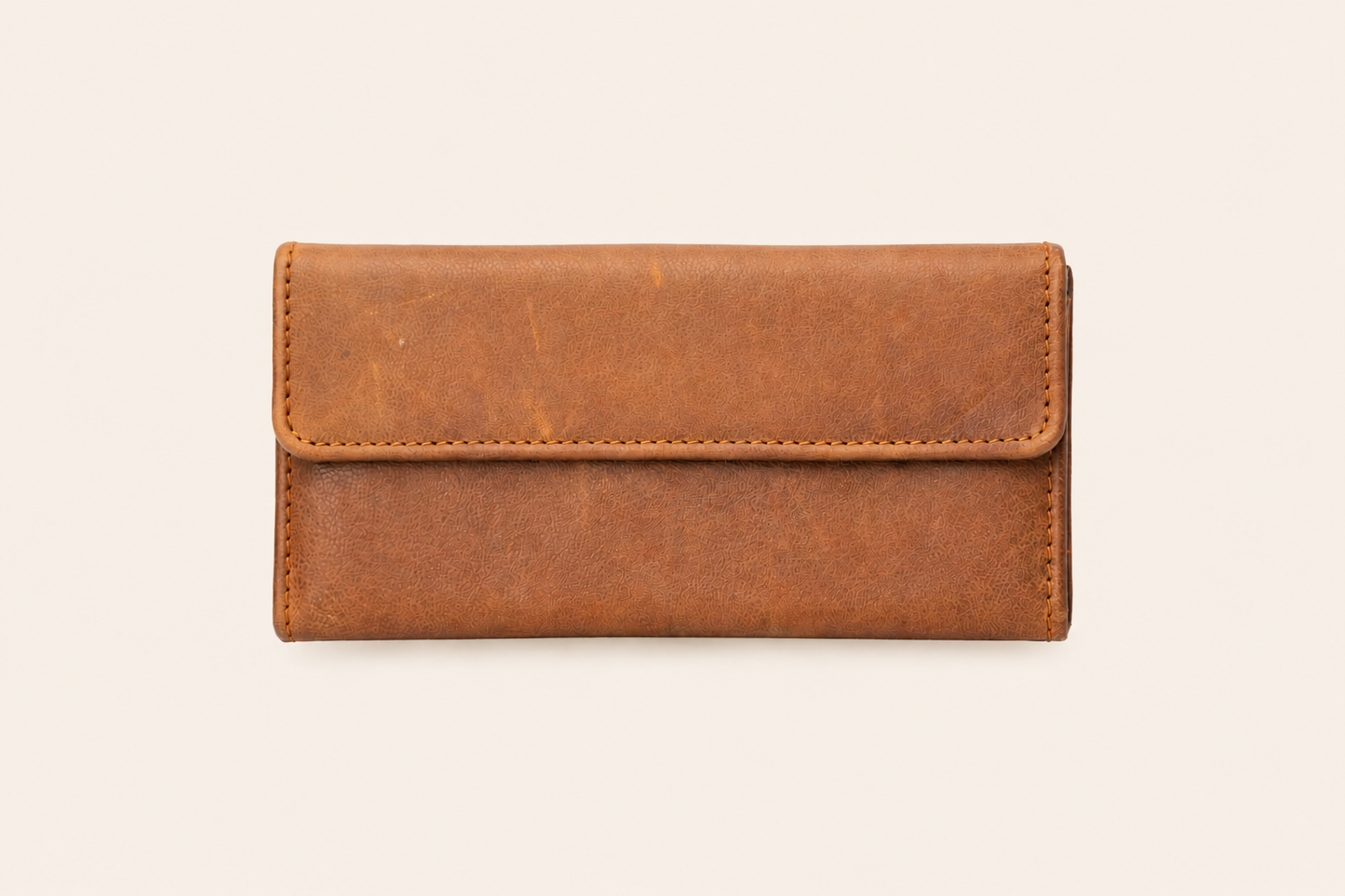 Classic Bifold Organizer Wallet - Cognac Distressed Leather