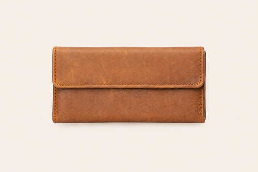 Classic Bifold Organizer Wallet - Cognac Distressed Leather