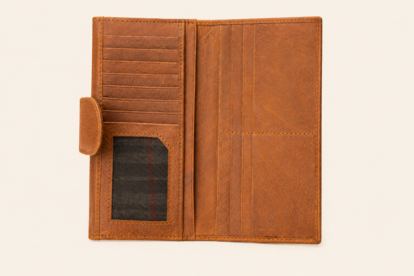 Classic Bifold Organizer Wallet - Cognac Distressed Leather