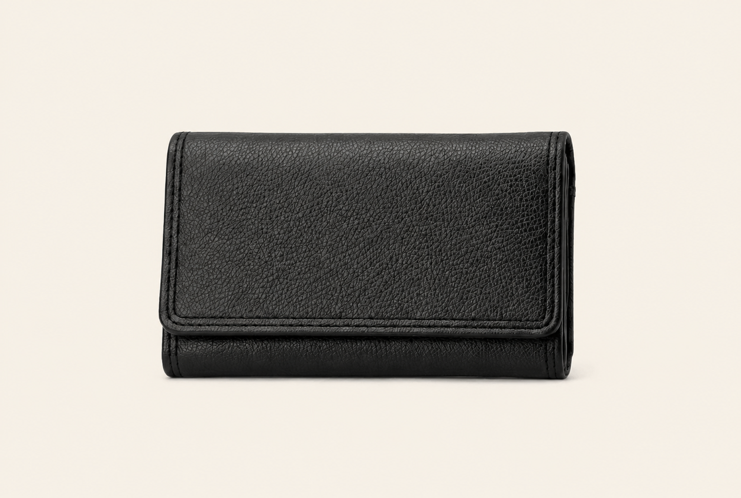 Classic Black Pebbled Leather Bifold Wallet