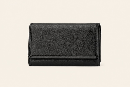 Classic Black Pebbled Leather Bifold Wallet