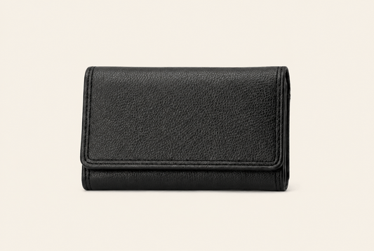 Classic Black Pebbled Leather Bifold Wallet