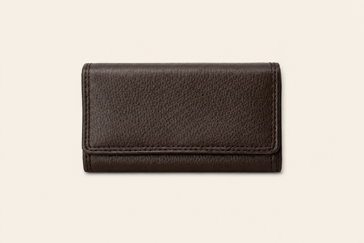 Luxury Pebbled Dark Brown Leather Wallet