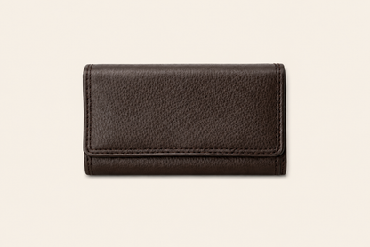 Luxury Pebbled Dark Brown Leather Wallet