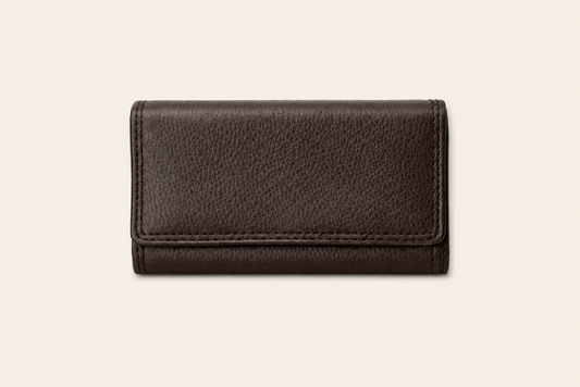 Luxury Pebbled Dark Brown Leather Wallet