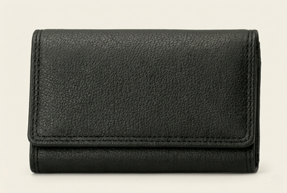Classic Black Pebbled Leather Bifold Wallet