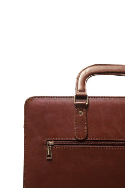 Chestnut Leather Briefcase & Laptop Bag