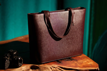 Royale Burgundy Leather Tote
