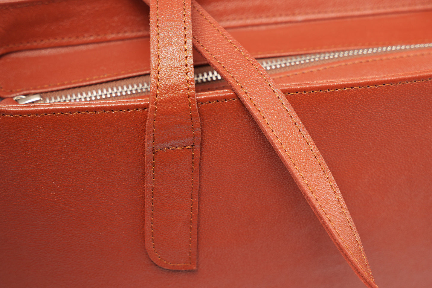 Cognac Luxe Leather Tote