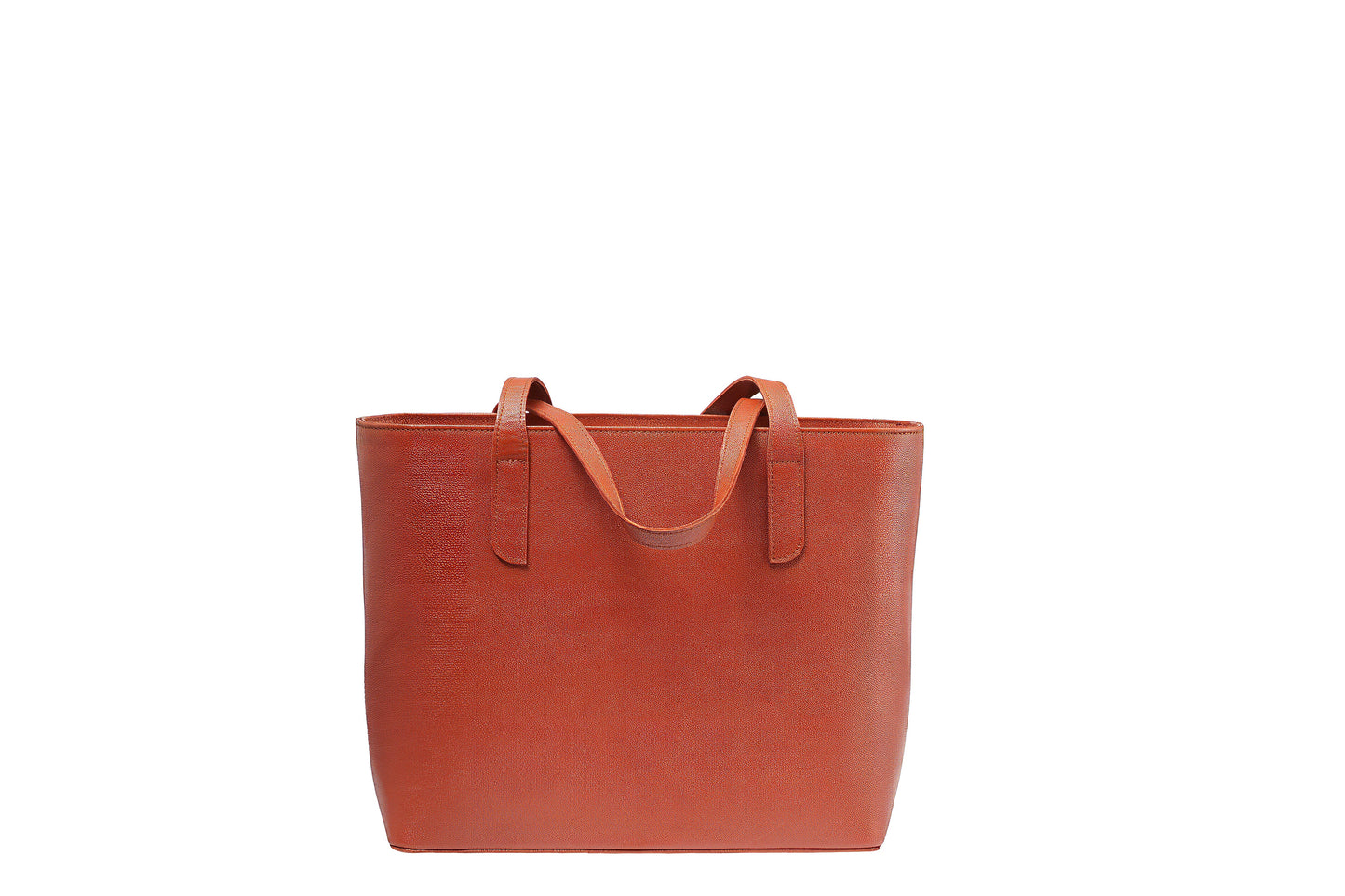 Cognac Luxe Leather Tote