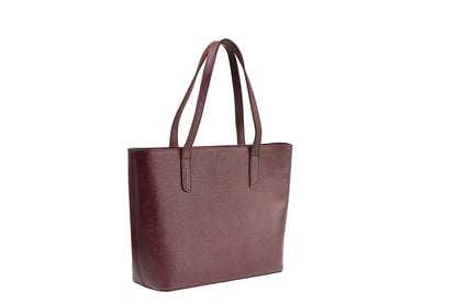 Royale Burgundy Leather Tote